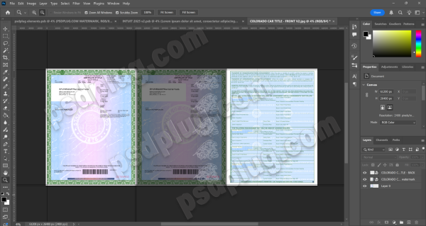Colorado (CO) Car Title Editable Psd Template V2